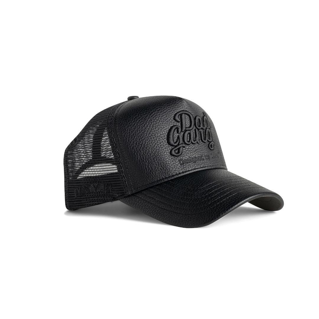 Black leather hot sale trucker hat